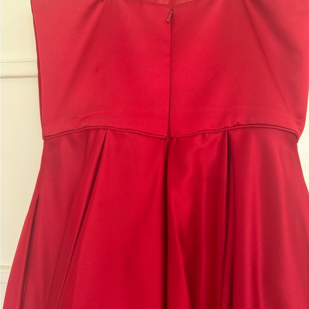 Betsy & Adam Red Strapless Princess Gown - Picture 3 of 13